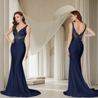 Mermaid Evening Backless Sling Dress