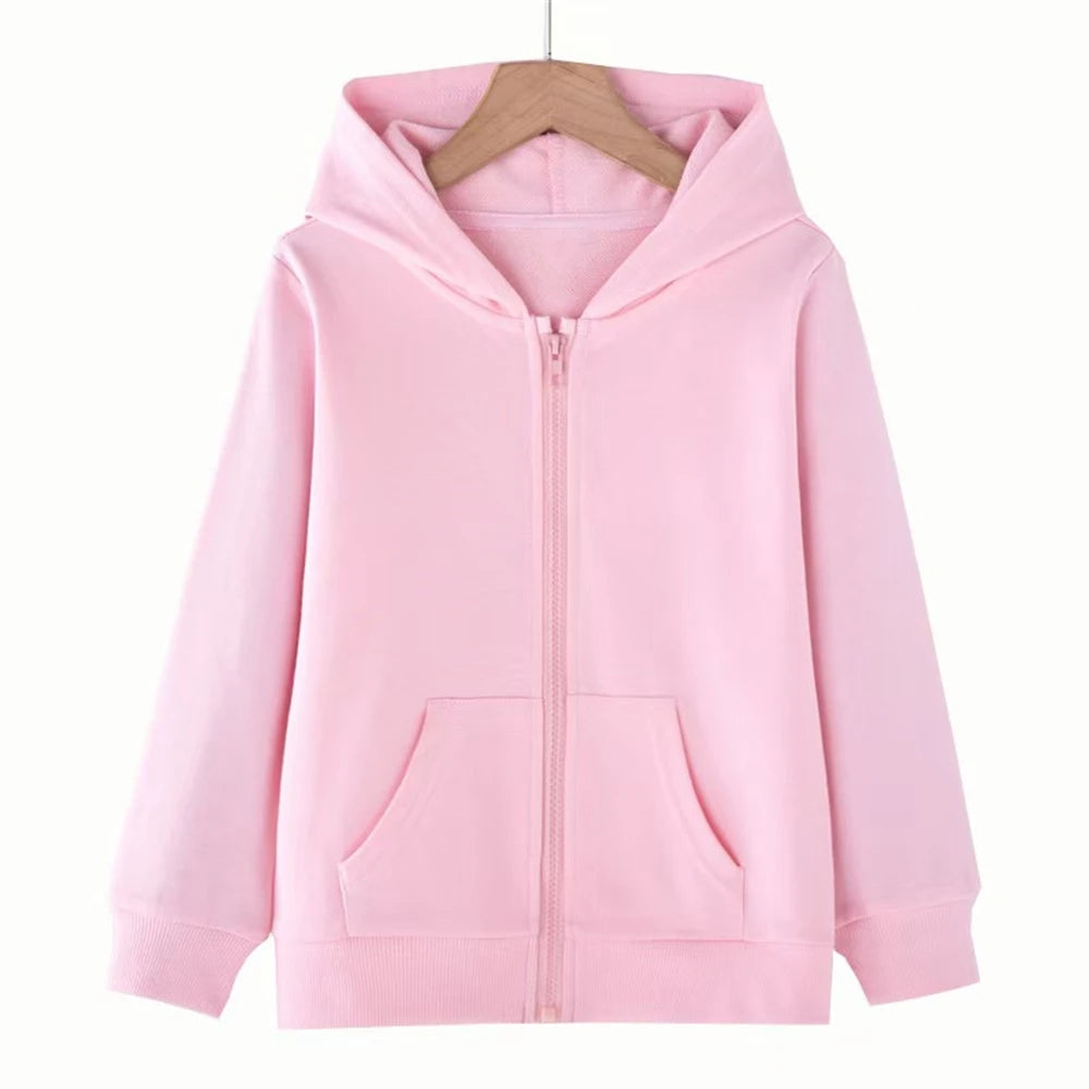 Zipper Style Hoodies Coat  Age 3-12 Kids Kawaii Sweatshirt
