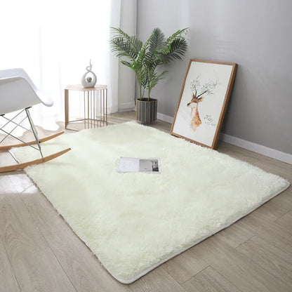 Silk Hair Tie-Dye Carpet Plush Soft Floor Mat Decoration