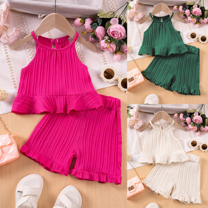 Sleeveless Ruffle Toddler Girls Set