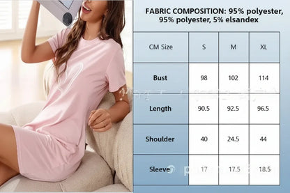 Heart Print Short Sleeve Sexy Lingerie  Dress