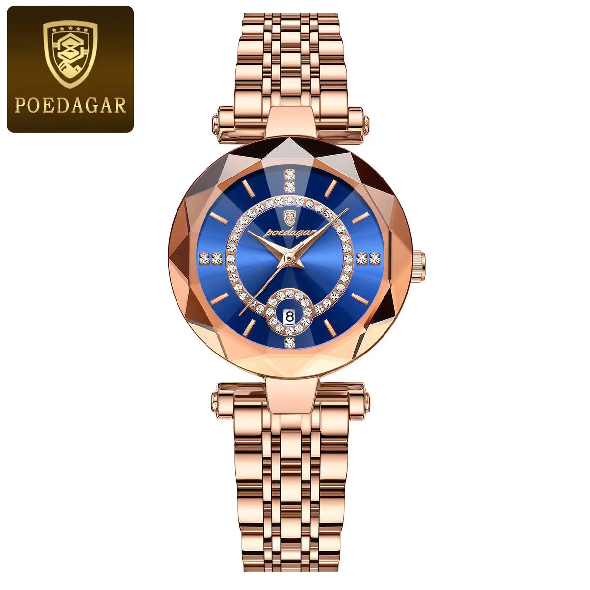 Luxury Waterproof Stainless Steel Date Wristwatch