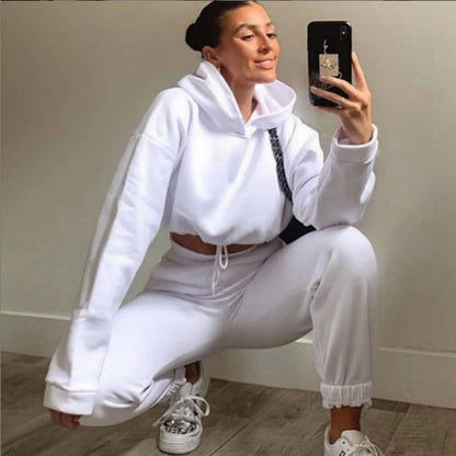 Winter Tracksuit Oversized Hoodie Sweatpants Sportswear Set