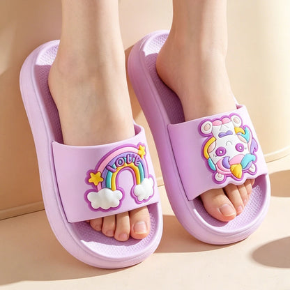 Slippers 2 to 3 4 5 6 7 8 9 10 Years Pink Unicorn Indoor Children's Slippers
