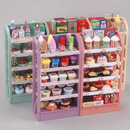 Miniature Store Display Shelf Dollhouse Furniture Mini Food Simulation Play