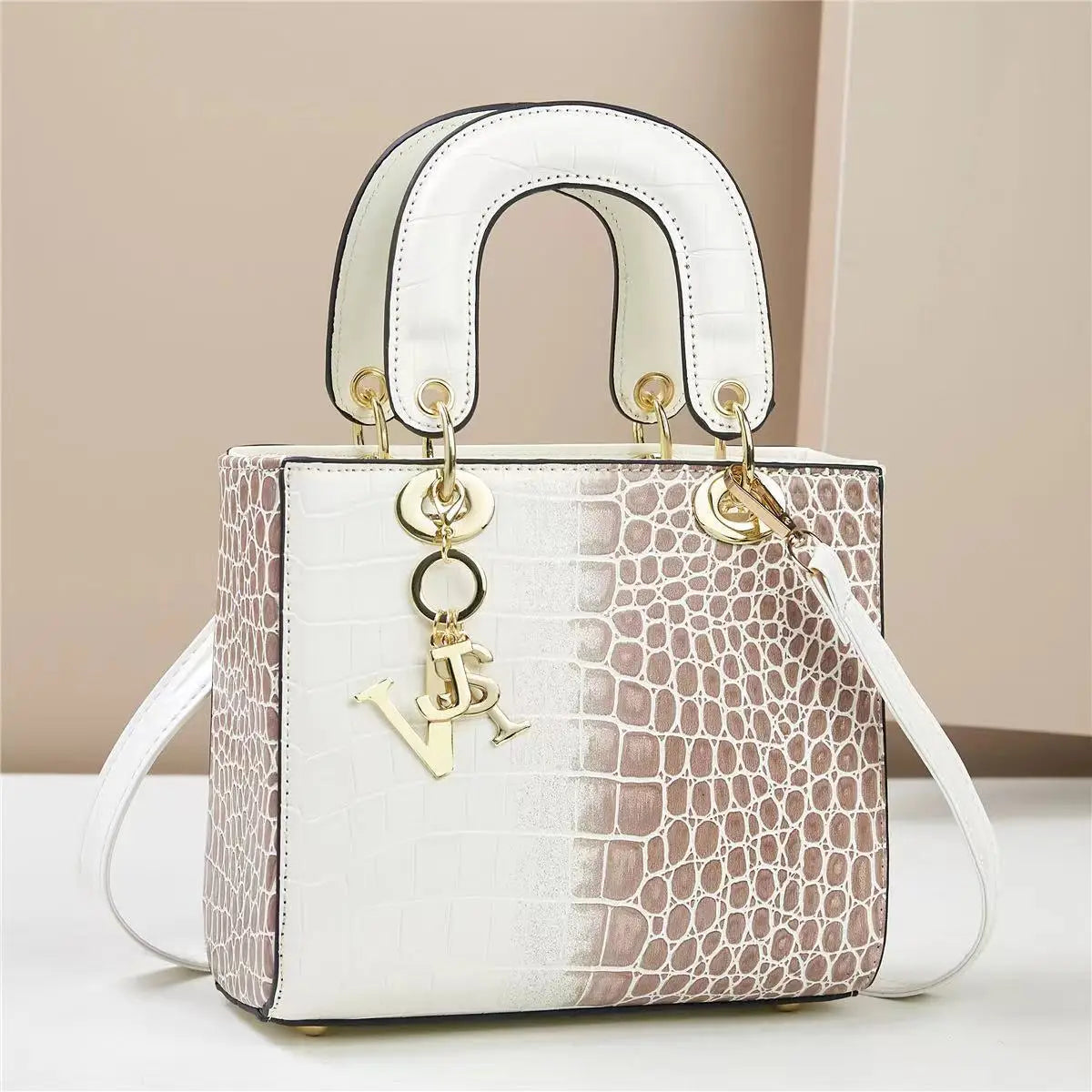 DANA PU Leather Crocodile Shoulder Bag