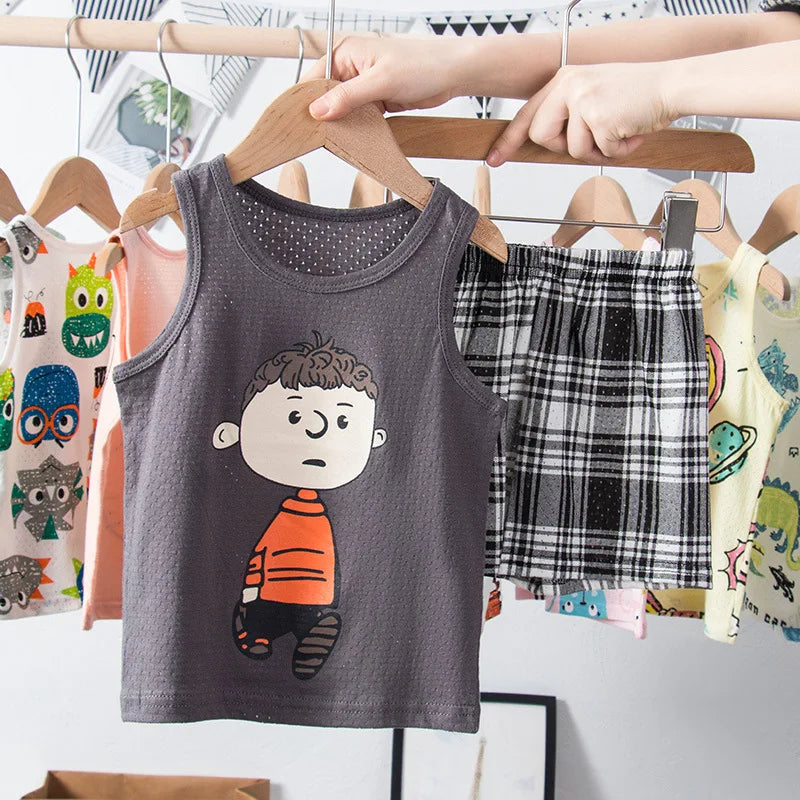 Cat Pajamas Sleeveless Sleepwear Set