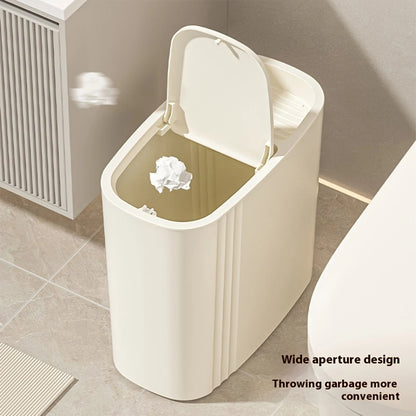 Large Capacity Bathroom Trash Can with Lid Odor