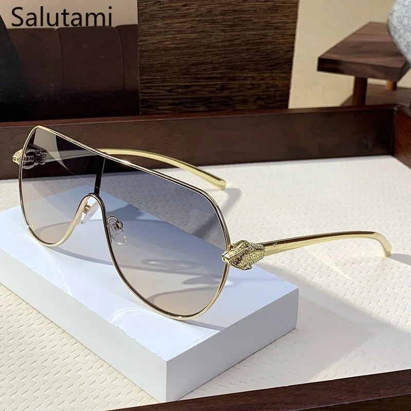 Vintage Luxury Metal Oversized Punk Sunglasses