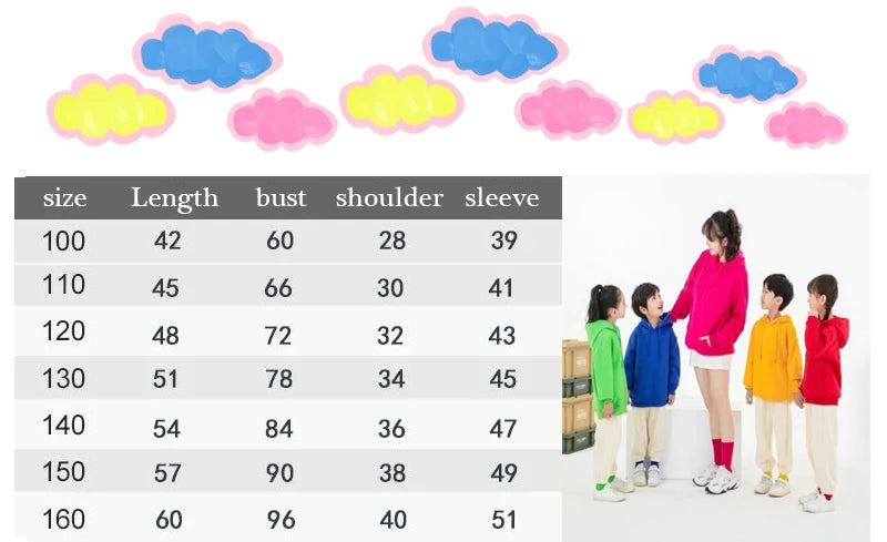 Zipper Style Hoodies Coat  Age 3-12 Kids Kawaii Sweatshirt