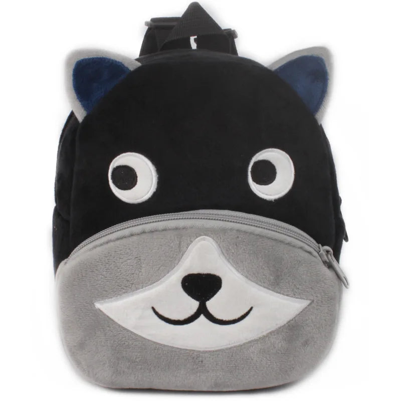 3D School Bags Cartoon Print Plush Kids Backpack Kindergarten Mini Bag