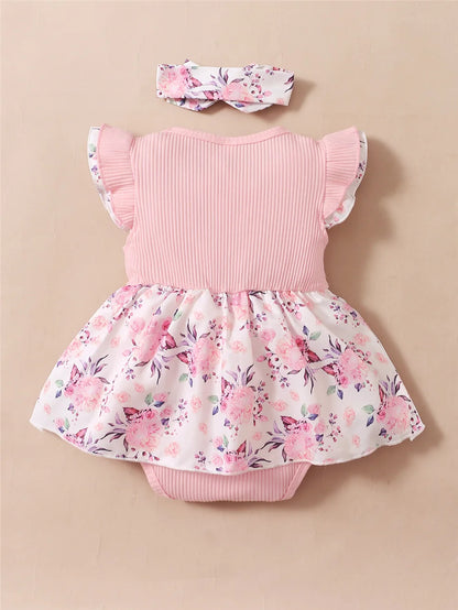 0-18 Months Baby Girl Floral Romper Dress