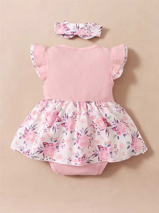 0-18 Months Baby Girl Floral Romper Dress