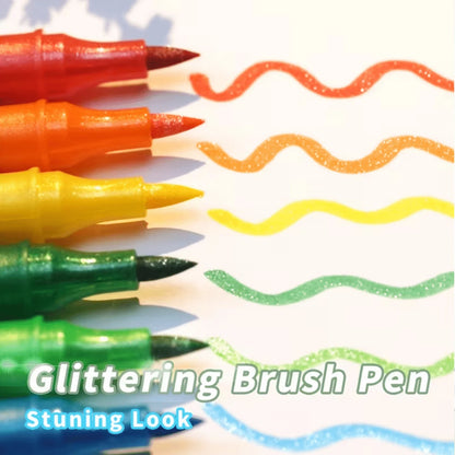 24 Colors Colorful Double Ended Glitter Pens with Fast-Drying Glue
