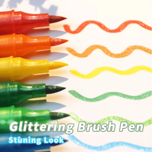 24 Colors Colorful Double Ended Glitter Pens with Fast-Drying Glue