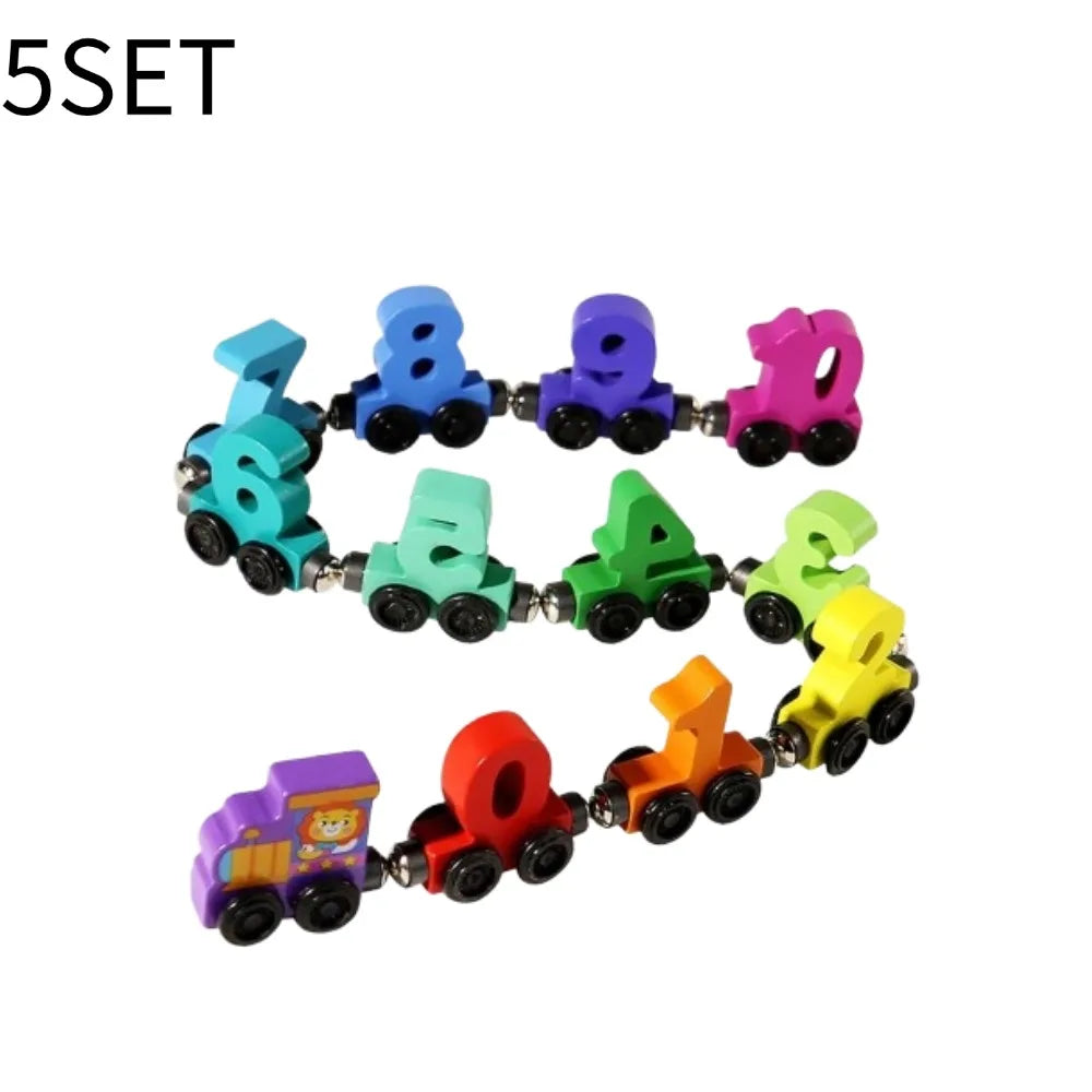Wooden Magnetic Number Train Montessori Educational Toy For Toddlers