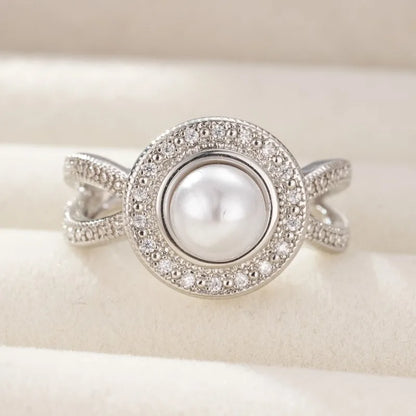 Romantic Elegant Big Round Imitation Pearl Ring