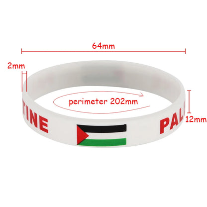 2pcs Palestine Flag Wristband Silicone Rubber Band