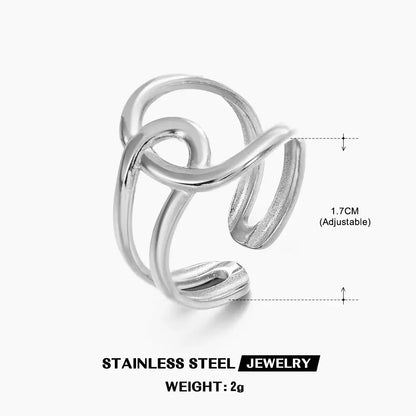 Gold Stainless Steel Heart Metal Hollow Waterproof Rings