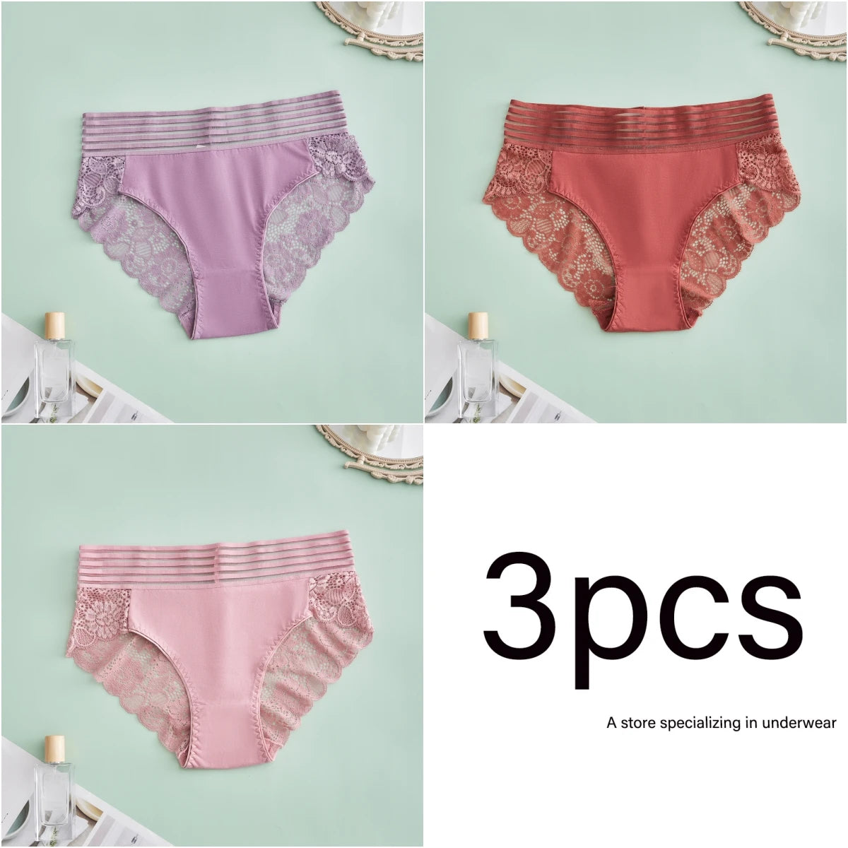 S-4XL plus size 3PCS sexy lace Lingerie