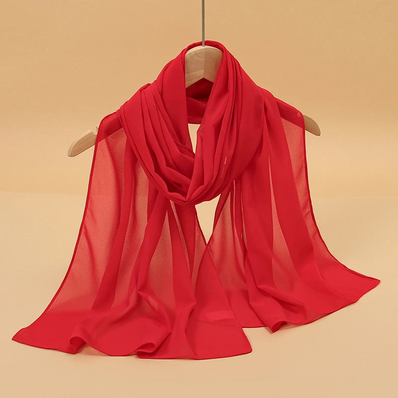 Chiffon Long Silk Scarf Turban