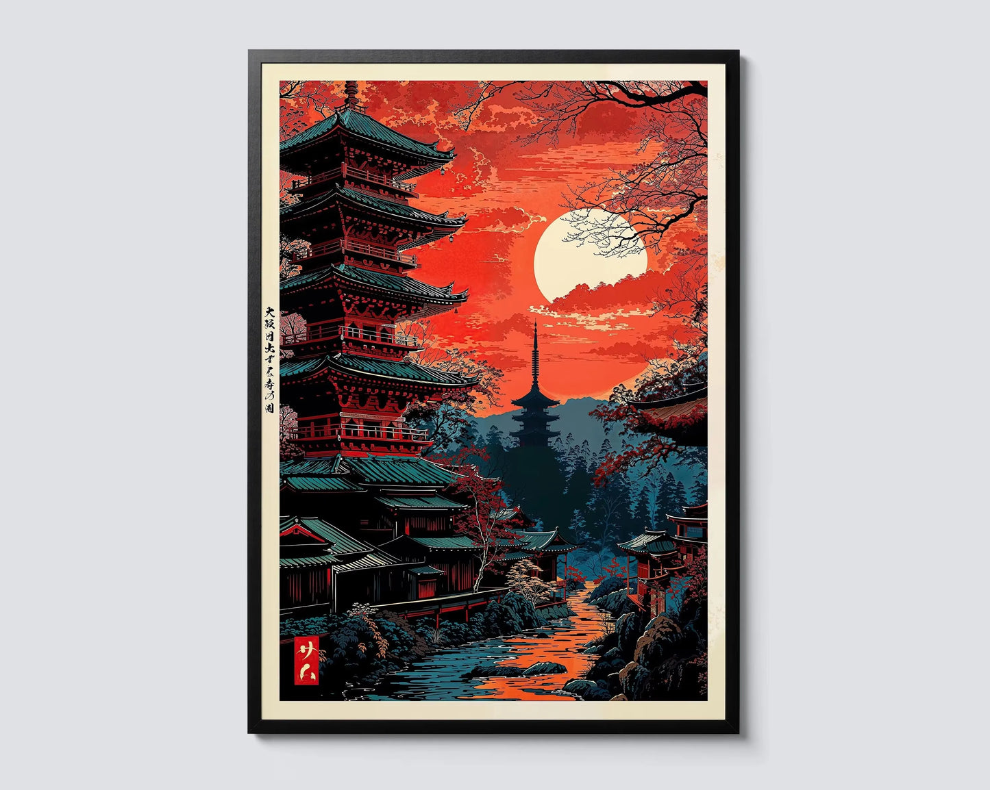 Japanese Tokyo Teahouse Cartoon Canvas Print