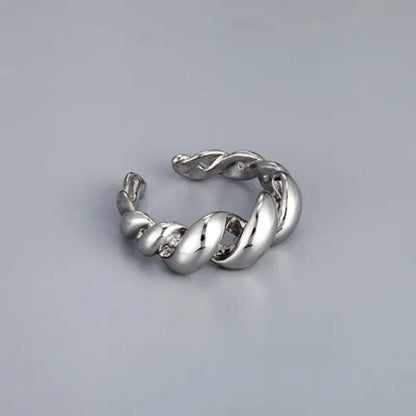 خواتم فضية بسيطة مجوفة هندسية