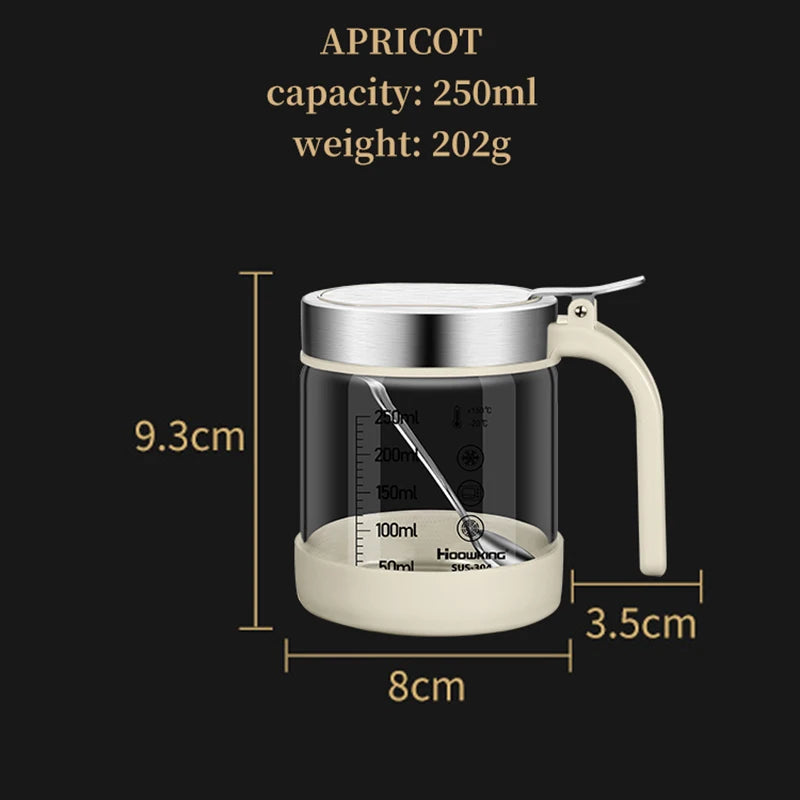 1pc Spices Glass Seasoning Jar with Spoon Sugar