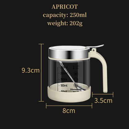1pc Spices Glass Seasoning Jar with Spoon Sugar
