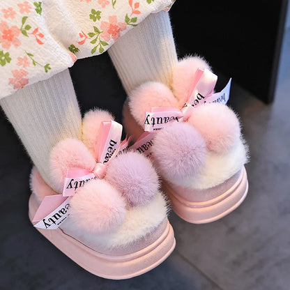Cotton Cartoon Indoor Non-Slip Shoes for Girl