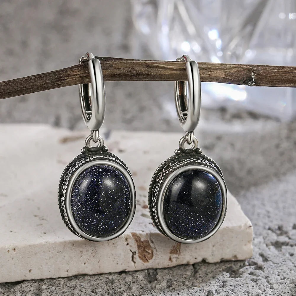 925 Sterling Silver Natural Labradorite Earrings