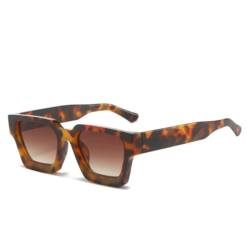Square Luxury Retro Green Brand Designer Sun Glasses
