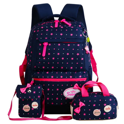 3PcsTeenagers girls Lightweight waterproof school bags