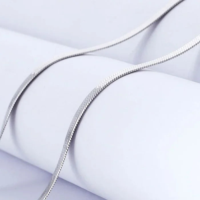 925 Sterling Silver 4MM Blade Chain Necklace Jewelry
