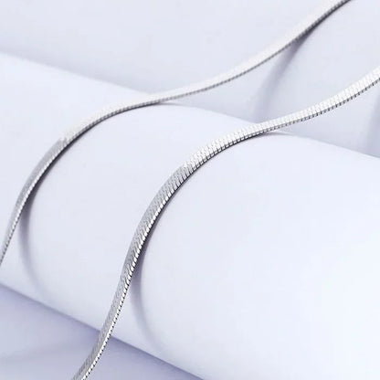 925 Sterling Silver 4MM Blade Chain Necklace Jewelry
