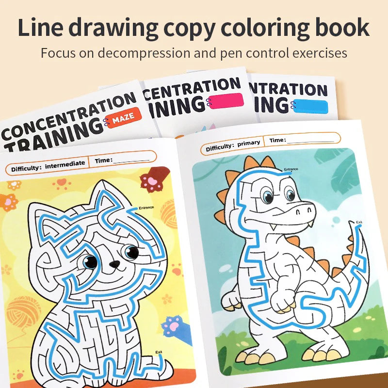 Maze Game Book Puzzle Colorful Pages for Age 3-8