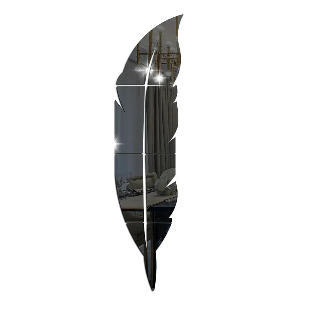 3D Dancing Feathers Mirror Wall Stickers