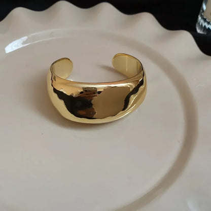 Geometric Glossy Opening Bangle Bracelets