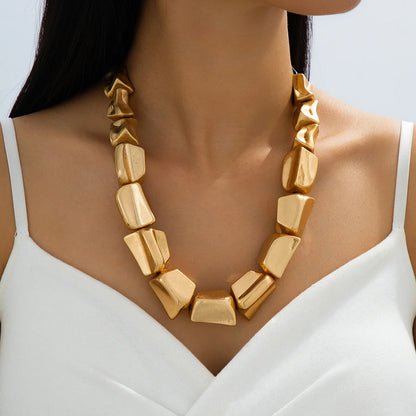 Punk Irregular Geometric Square Necklace
