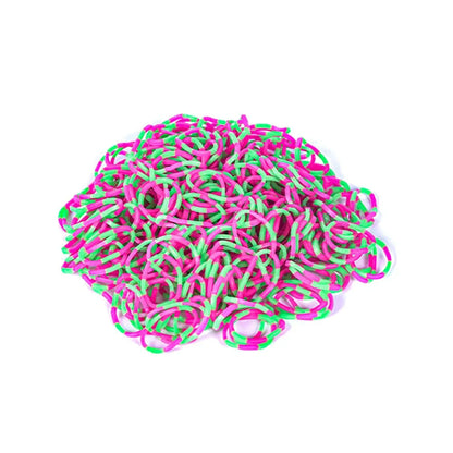 600Pcs Color Rubble Loom Wristbands Kit Elastic Weaving Lacing Craft
