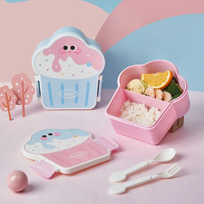 Cute Bento Lunch Box School Heater Portable Plastic Lunch