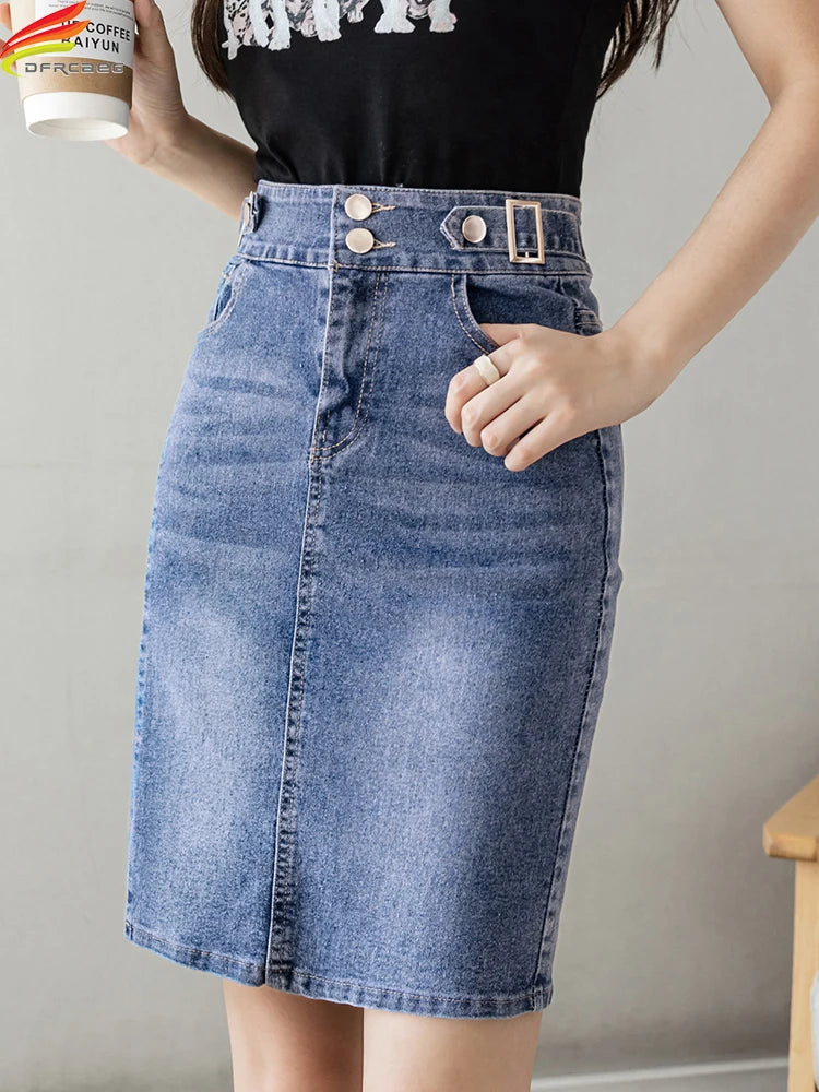 High Waist  Jeans Skirts Slim