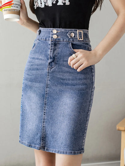 High Waist  Jeans Skirts Slim