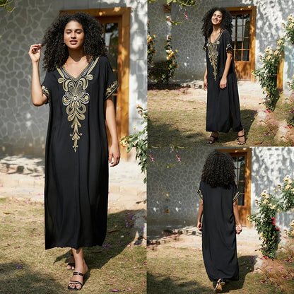 Swimsuit Cover Ups Short Sleeve Cover Up Kaftan Dresses