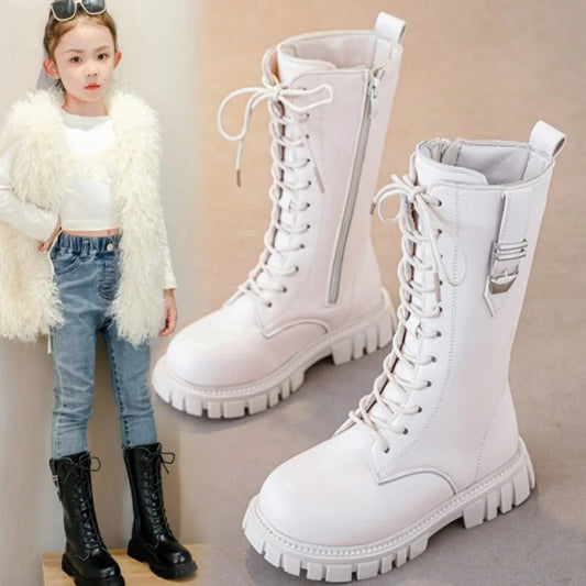 Elegant Zipper Baby Girl Casual Boots
