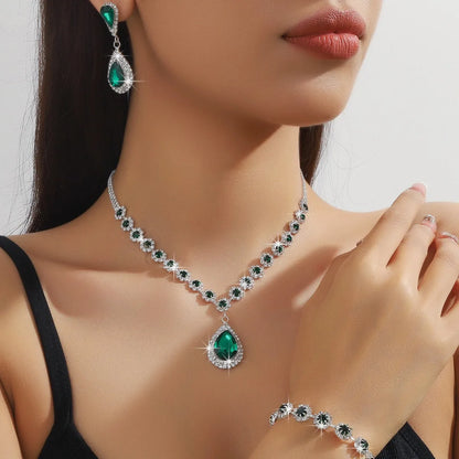 Waterdrop Flower Necklace Jewelry Set