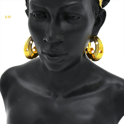 24K Gold Color Hoop Earrings