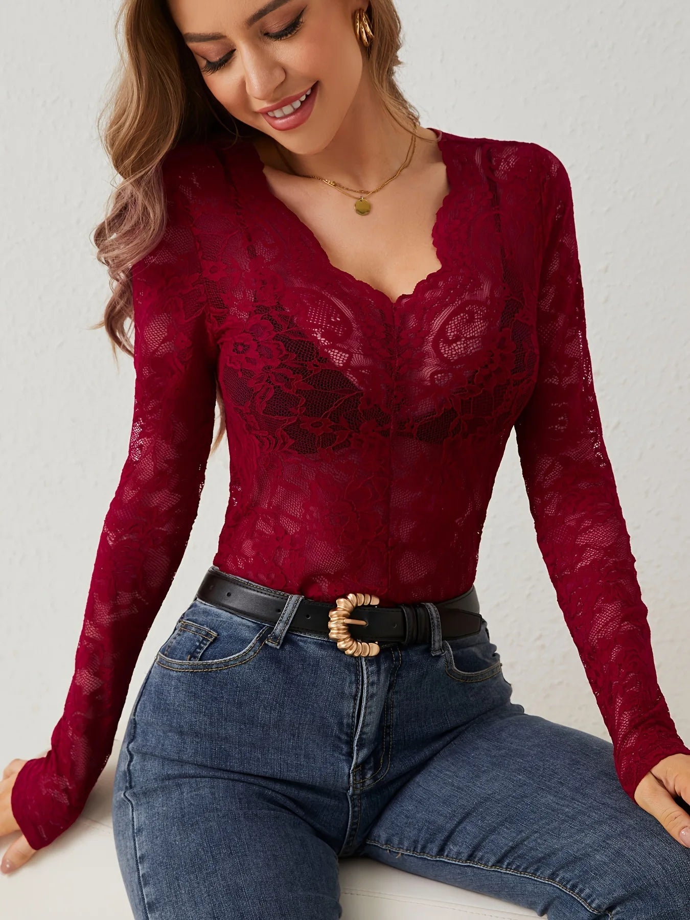 Sexy Base Layer Slim Flower Shirt