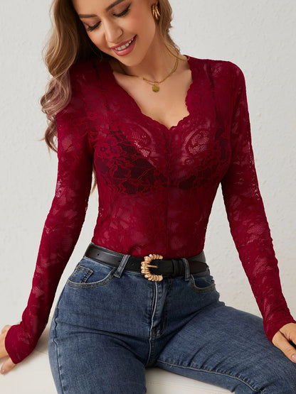 Sexy Base Layer Slim Flower Shirt