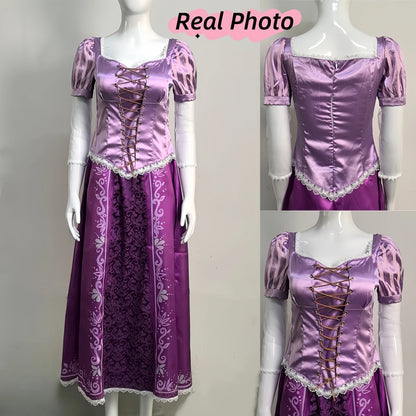 Tangled Rapunzel Long Hair Princess Cosplay Costume